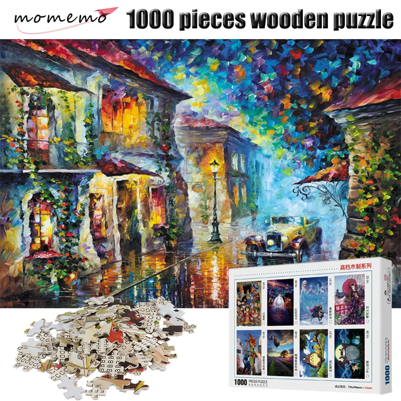 

MOMEMO Adult Puzzles 1000 Pieces Wooden Puzzle Landscape Jigsaw Puzzles for Adult Assembling Toys Puzzles Game for Children Gift