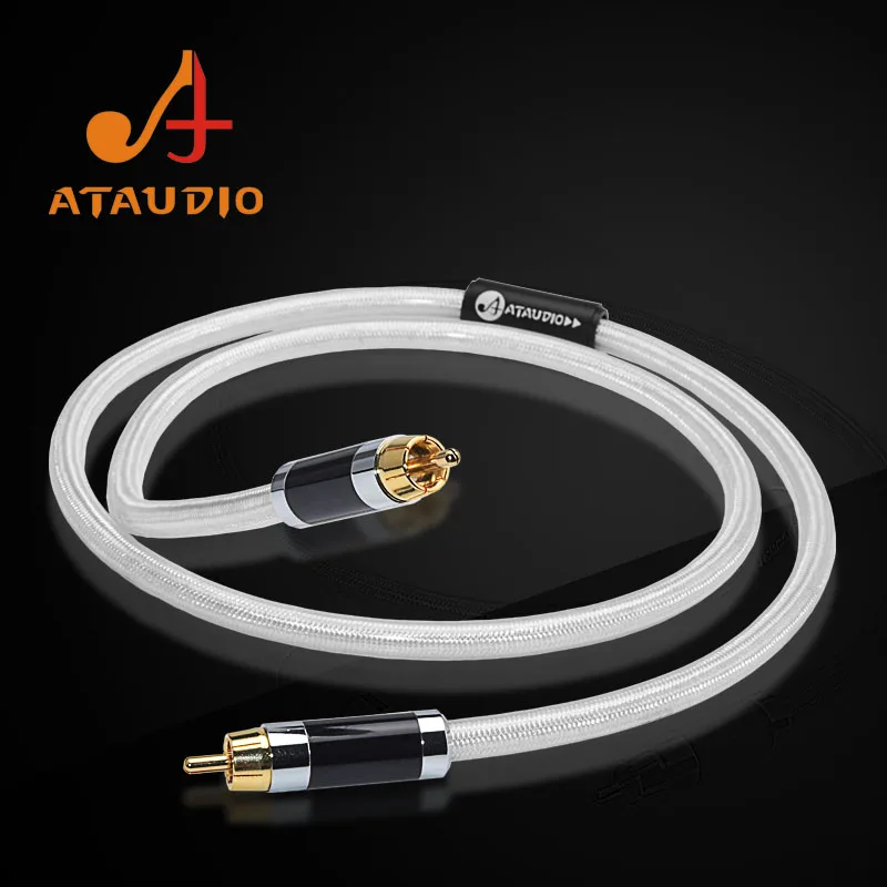 Цифровой коаксиальный аудио видео кабель ATAUDIO Hifi Rca Hi end медь и серебро RCA штекер