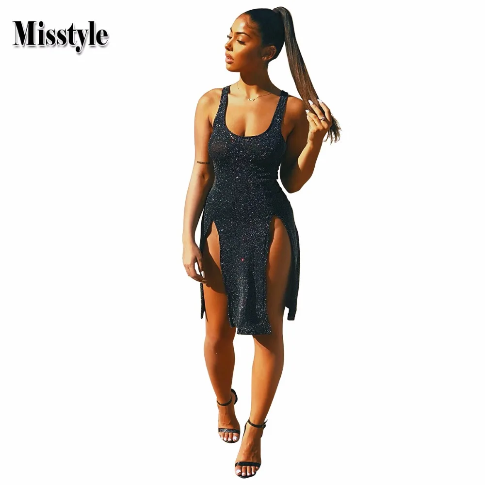 Misstyle вечерние платье пикантные Для женщин с боковыми Танк Bodycon вырезом на спине