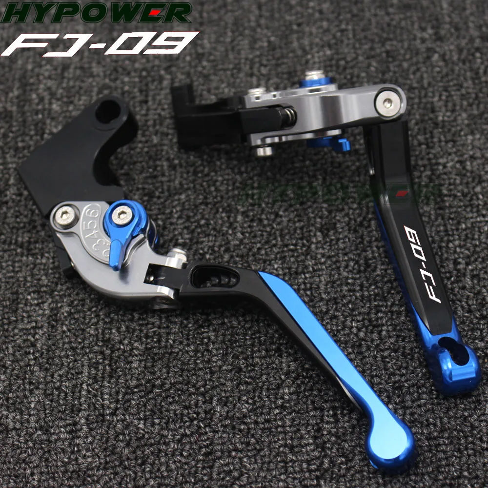 Для Yamaha FJ-09 FJ09 Tracer 2015-2018 лазерный логотип (FJ-09) синий + титан CNC Складные Выдвижные