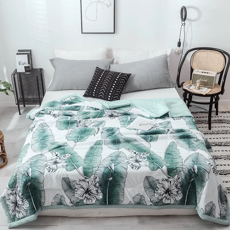 Новинка простое летнее стеганое одеяло с цветком в виде листьев Скандинавское