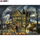 Алмазная мозаика с изображением замка Стразы, полная квадратная картина 5D сделай сам, алмазная живопись, мультяшное украшение на Хэллоуин XY1