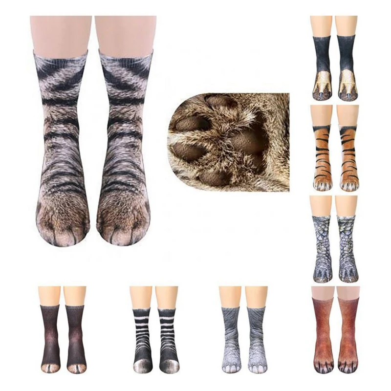 Носки с объемным принтом животных для взрослых и детей хлопковые нейлоновые