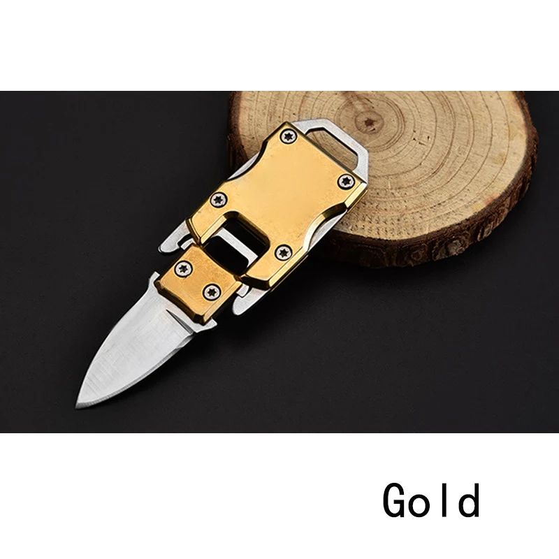 Gold Многофункциональный складной карманный нож для повседневного использования, Мини Тактический складной охотничий нож, нож для выживания Zakmes Couteau Pliant Canivete De Bolso - Цвет: Gold