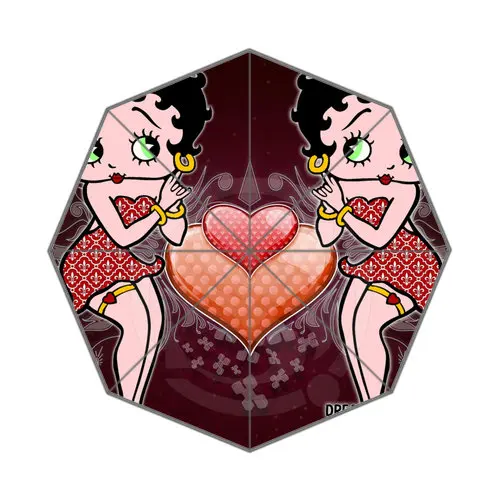 Горячая на заказ Betty Boop Лучший милый, симпатичный дизайн Портативный Модный стильный полезный Складной Зонтик Хороший Подарок Идея - Цвет: Светло-желтый