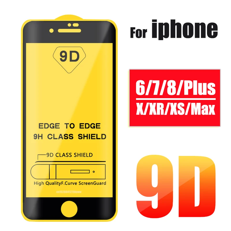 9D Edge на IPhone x закаленное стекло полное покрытие изогнутый Xr Xs Max 7 8 Plus экран защитный для Apple IPhon Пленка чехол