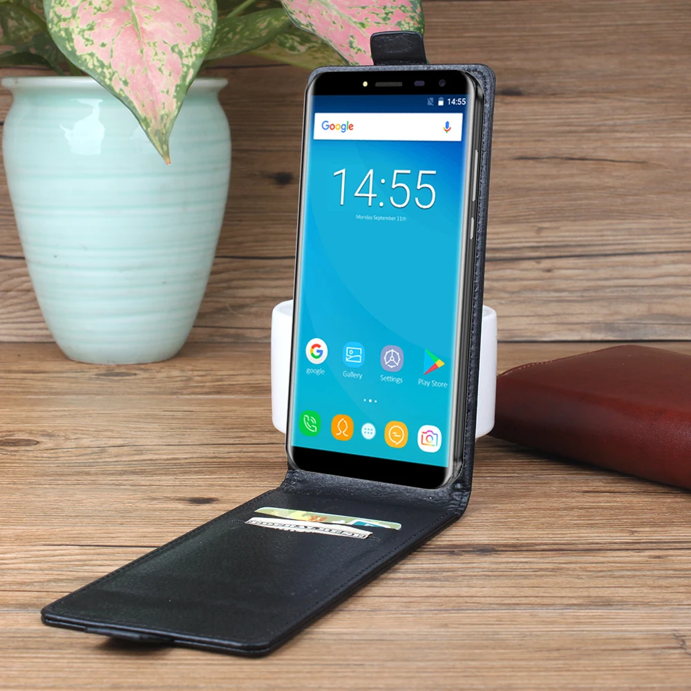 Брендовый чехол с зернистой текстурой личи для Oukitel C8 высококачественный кожаный