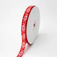 red color grosgrain printed santa claus ribbon 38 10 mm handmade gift diy crafts tape