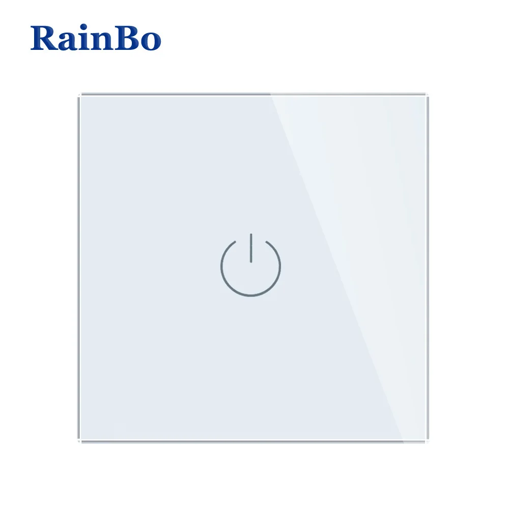 Rainbo новый кристалл Стекло Панель настенный выключатель ЕС сенсорный Экран света