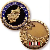 high quality afghanistan war veteran combat service coin medallion medal custom souvenir medallion fh810136