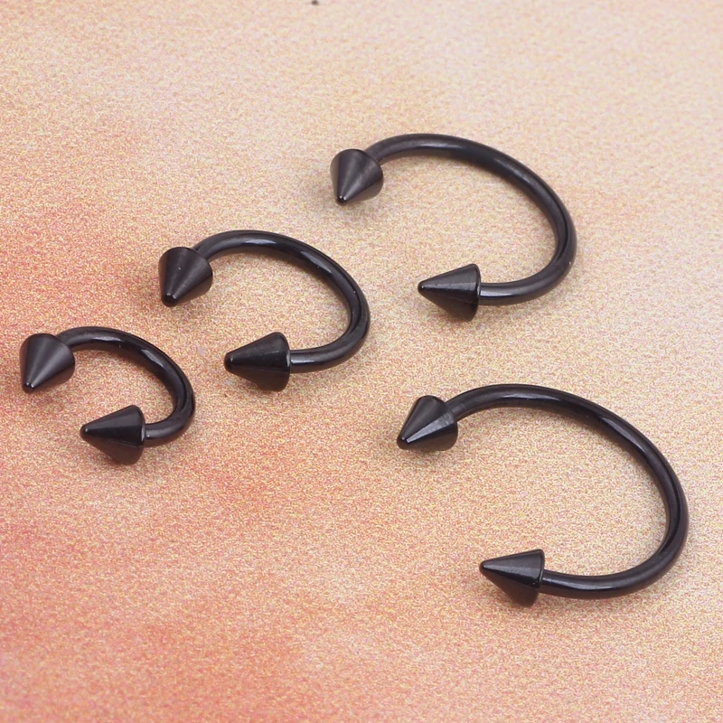 Черные анодированные Подковы Из Нержавеющей Стали 100 шт./лот круглая штанга с