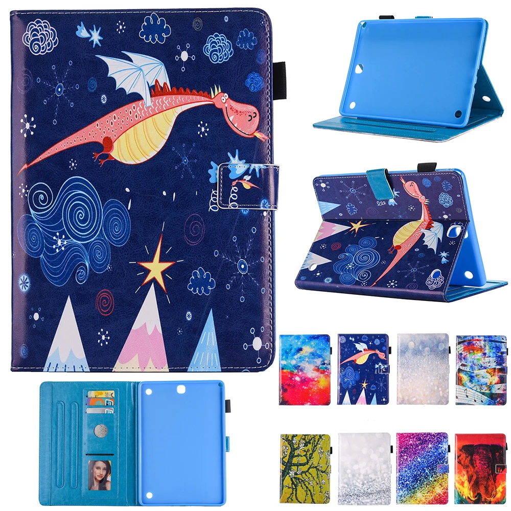 

Flip PU Leather Stand Case For Samsung Galaxy Tab A 8.0 inch T350 T355 P350 P355 t355c p355c Tablet Case Cover capa Dragon