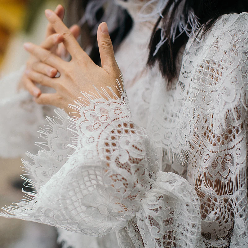 VERRAGEE women 2019 spring summer white lace dress Long maxi vintage Dress | Женская одежда