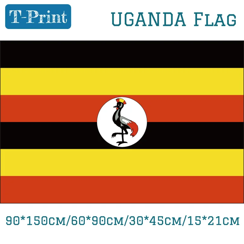 

3x5ft Hanging Flag 40*60cm 15*21cm 90*150cm 60*90cm Uganda National Flag