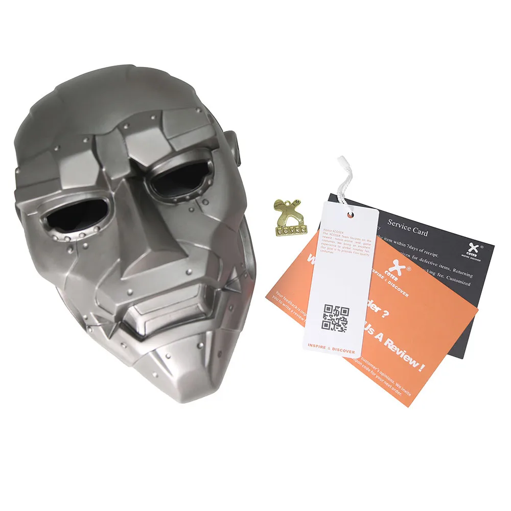 Fantastic Four Dr Doom маска на все лицо фильм косплей костюм реквизит серый ПВХ маски