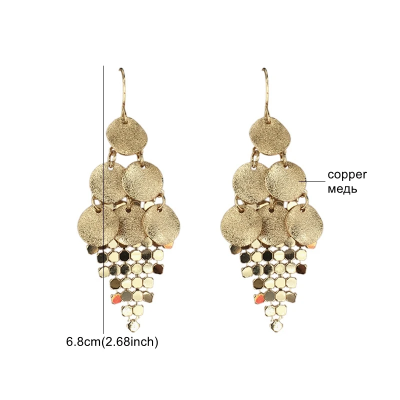 DiLiCa Fashion Women's Earrings Female Simple Long Drop Dangle Tassels Statement Earring Jewelry lange oorbellen | Украшения и