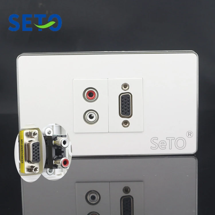 SeTo 120 тип красный и белый аудио + VGA проектор Панель настенная пластина розетка