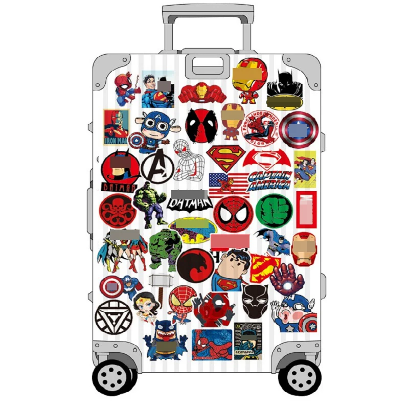 Super hero Sticker 50pcs Spiderman Captain America cool anime waterproof suitcase box laptop guitar luggage bicycle toy stickers | Игрушки и