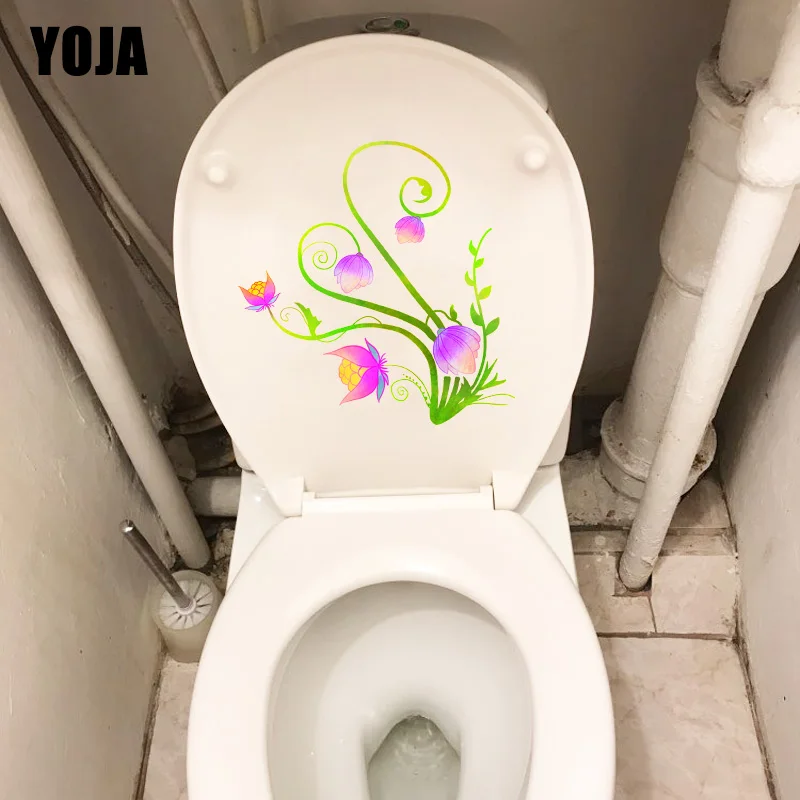 YOJA 21 5*22 4 см фиолетовый цветок лоза Ванная комната Туалет наклейки на сиденья