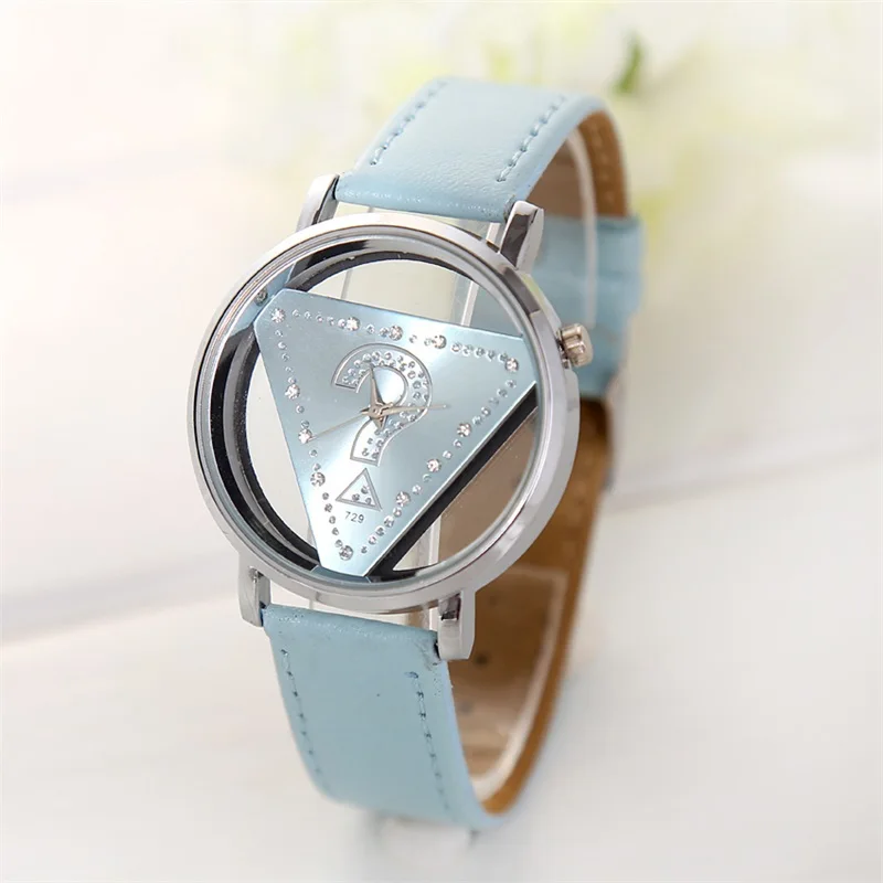 Новый Дизайн Скелет Transoarent Hollow Наручные Часы на женщин Watchws Моды Кожа Кварцевые