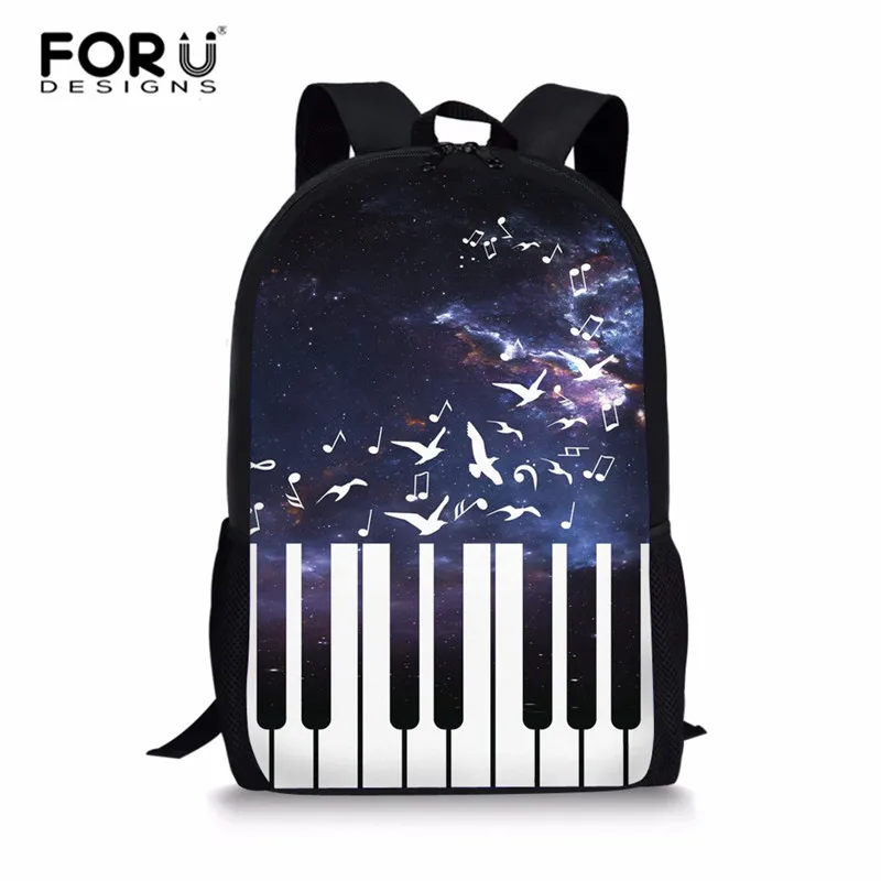 FORUDESIGNS/пианино, музыка, нота, женский рюкзак с принтом, Молодежные рюкзаки для девочек-подростков, женская школьная сумка на плечо, рюкзак mochila - Цвет: L5284C