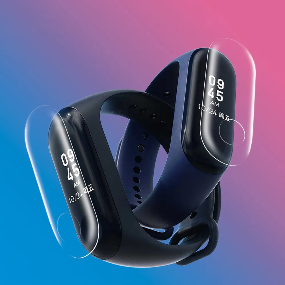 5 шт. закаленное стекло для экрана с поясом отверстие Защитная пленка Xiaomi Mi Band 3 не