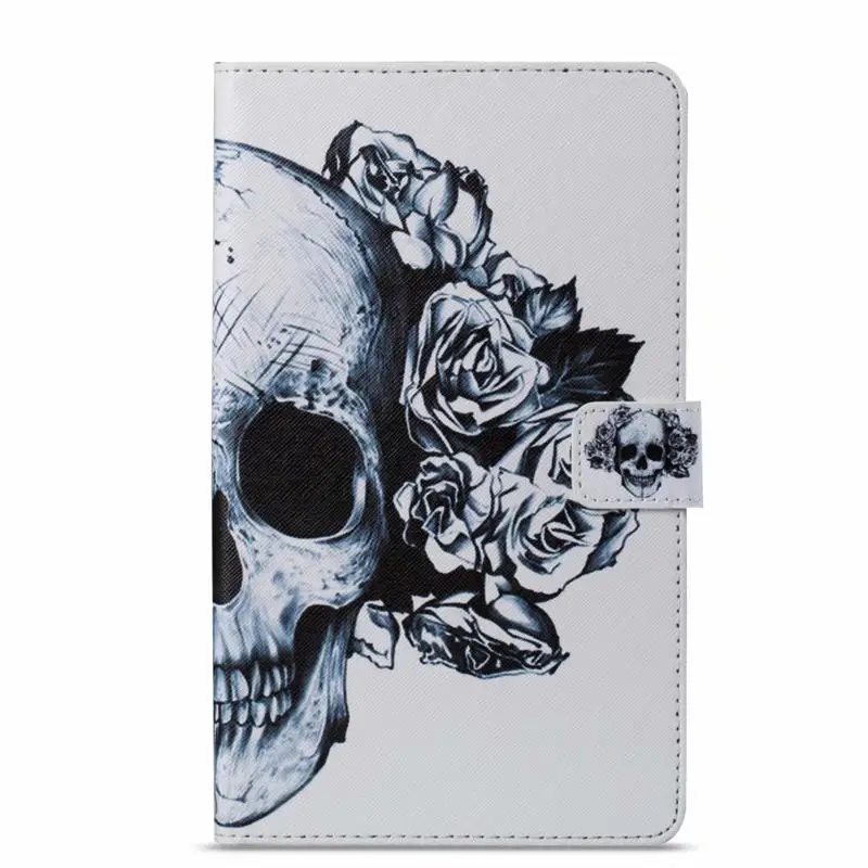02 Модный чехол с изображением цветка Совы черепа для Samsung Galaxy Tab A 8,0 Smart tt385 8," Smart Cover Funda Tablet Shell - Цвет: 02