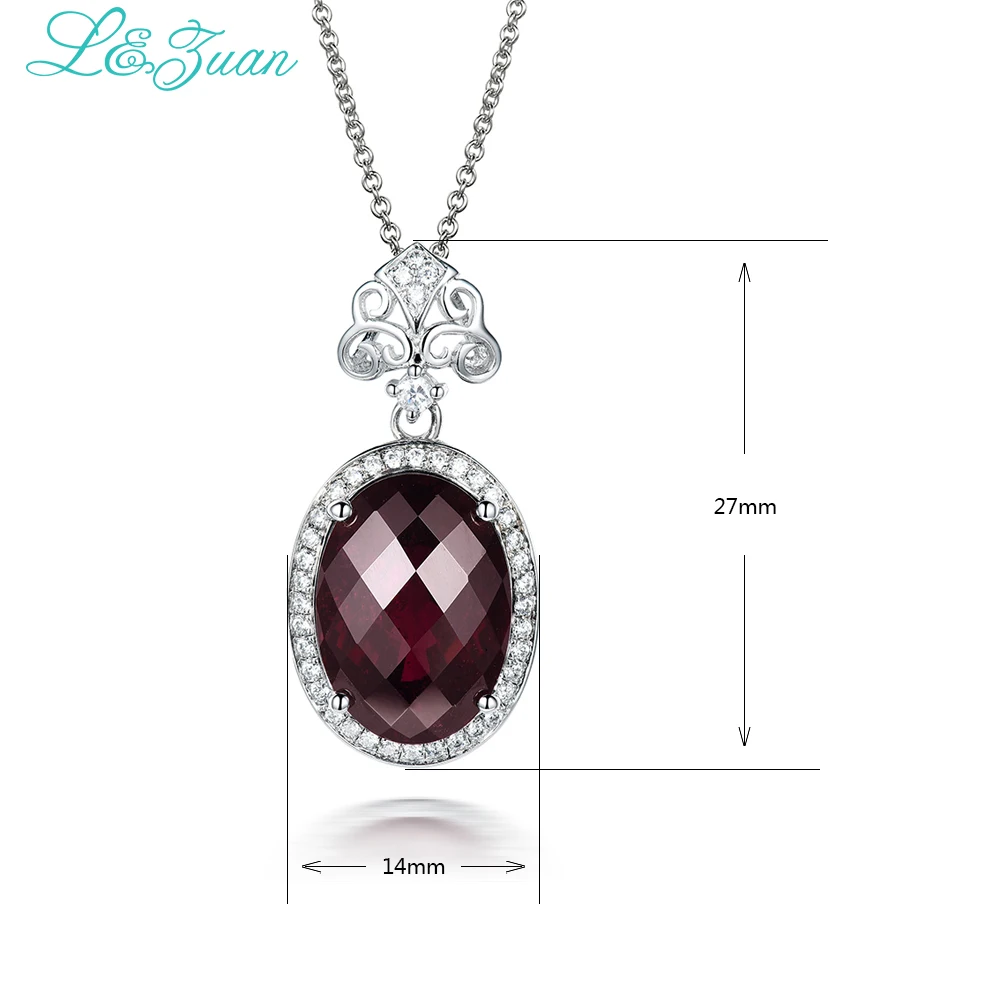 L &amp zuan натуральный 8.35ct гранатовый розовый фиолетовый камень S925 Серебряное