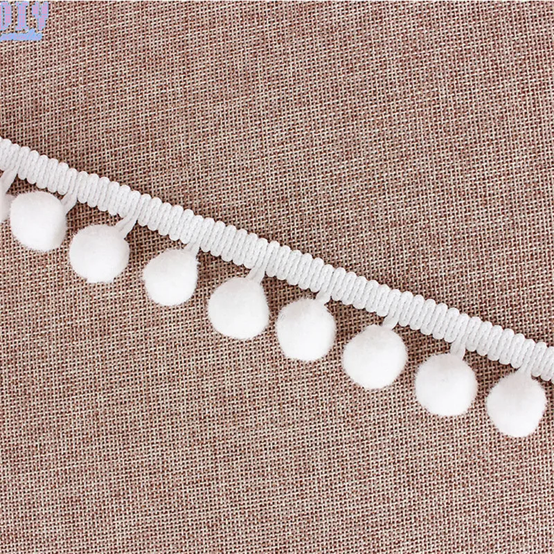 Разноцветные шарики с помпоном 20 ярдов 10 мм бахрома отделка лента ткань для шитья