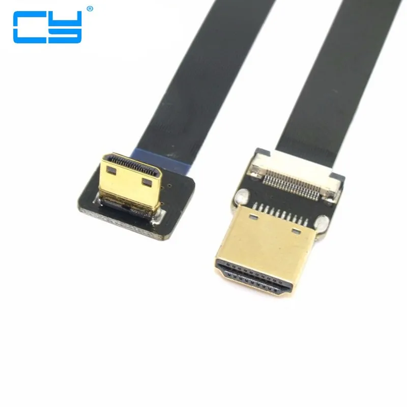 5 80 см FPV HDMI совместимый мини адаптер вниз угол 90 градусов FPC лента плоский кабель
