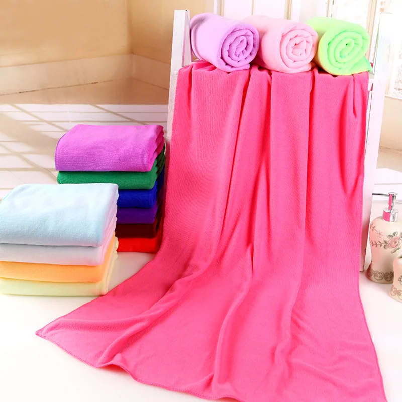 

3PCS/SET Random Color 70x140cm Absorbent Microfiber Drying Bath Beach Towel Washcloth Shower Lady Girls Spa Bathrobes Bath Robe