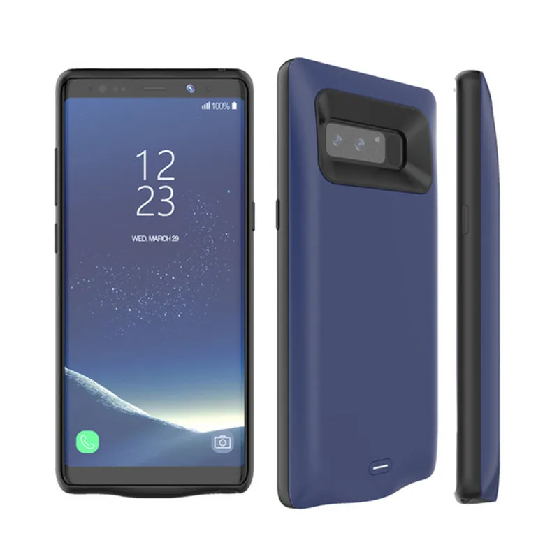Blue KQJYS ультра тонкий 5500 мАч Внешний аккумулятор зарядное устройство чехол для samsung Galaxy Note 8 резервный внешний аккумулятор зарядное устройство чехол для Note 8 - Цвет: Blue