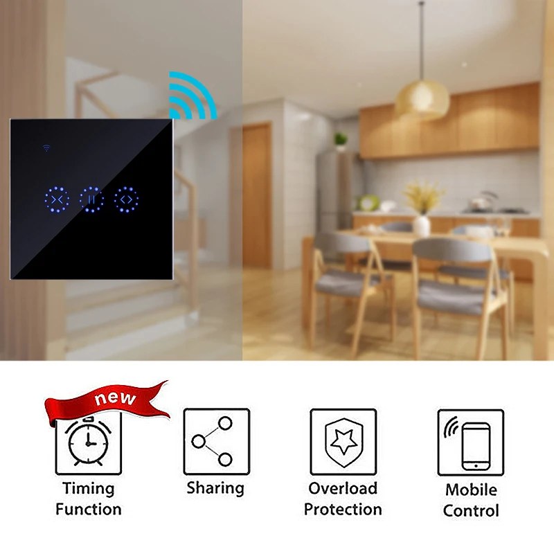 Новинка 2019 wifi электрические жалюзи сенсорный выключатель приложение eWeLink