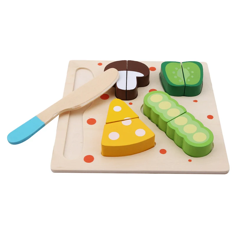 

Wooden Fruits Dessert Set Fun Baby Pretend Play Cutting Toy Educational Food Cognition 3D Puzzle Matching Toy