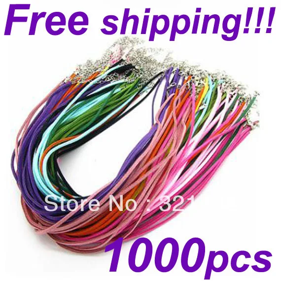 

Hotsale! 1000pcs 45+5cm Mix Colour Rope Chain Necklaces Suede Leather Cord With Lobster Clasps For Pendant Jewelry DIY