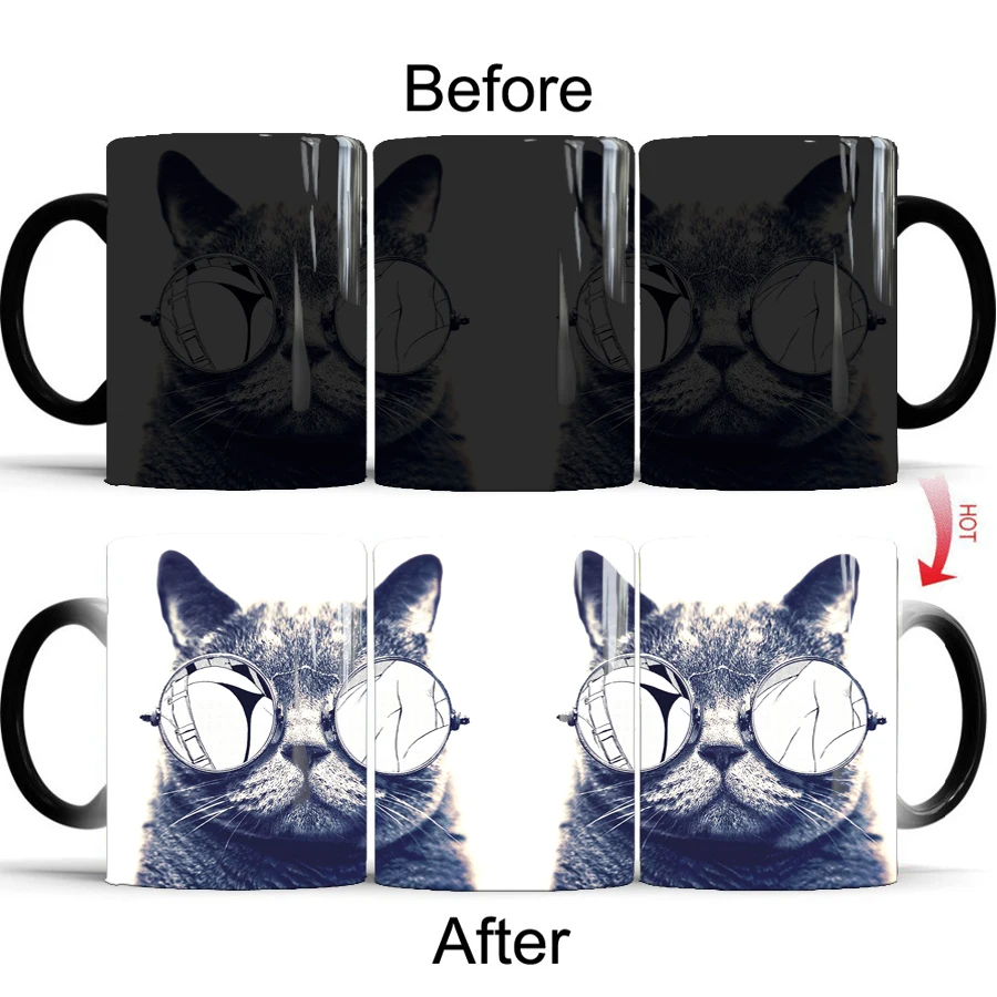 Кружки Mr cat керамические меняющие цвет 350 мл|cat mug|office mugmug magic |