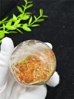 natural red ghost quartz crystal sphere globe ball chakra healing reiki stone furnishing articles crafts