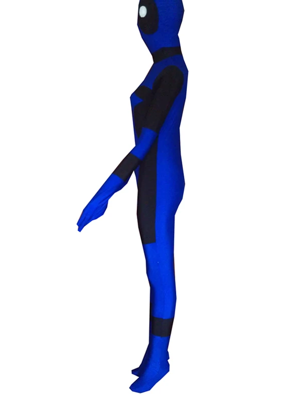 Blue and Black Deadpool Costume Cosplay Lycra Spandex Zentai Catsuit for Halloween Custom Made | Тематическая одежда и