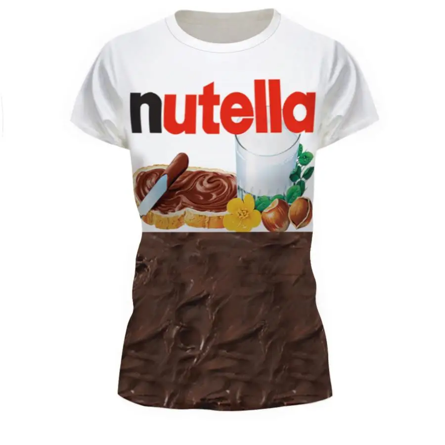 3D футболка Nutella Spoof Fun Life как еда шоколад соус смешные футболки наряды топы новый