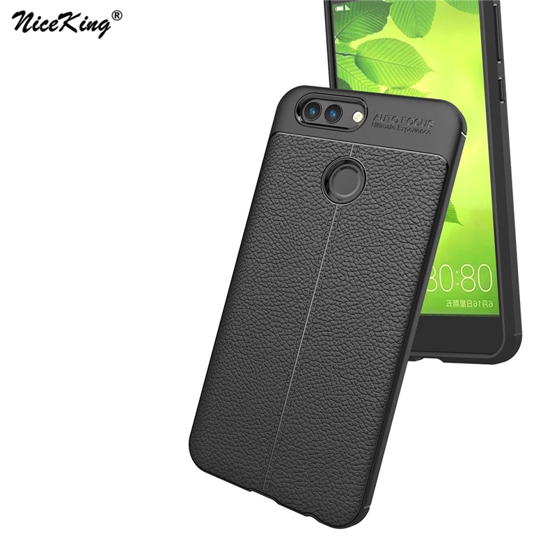 NiceKing Litchi Pattern Soft TPU Case For Coque Huawei Nova 2 Silicone Luxury PU Leather Cover Nova2 |