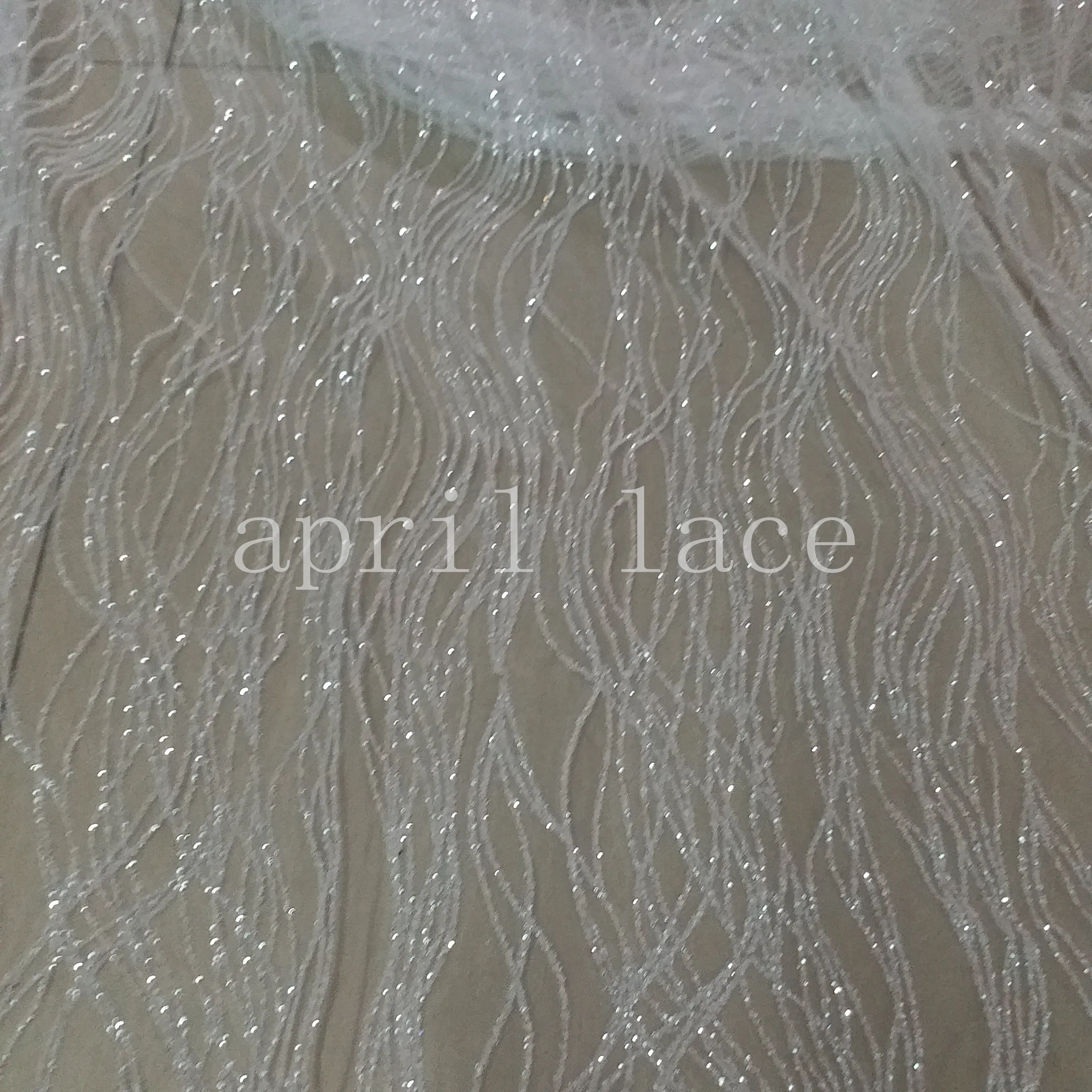 5yards HLL077 crystal white glitter glued hand print african india mesh fabric for wedding/evening dress fast shipping by dhl ! | Дом и сад
