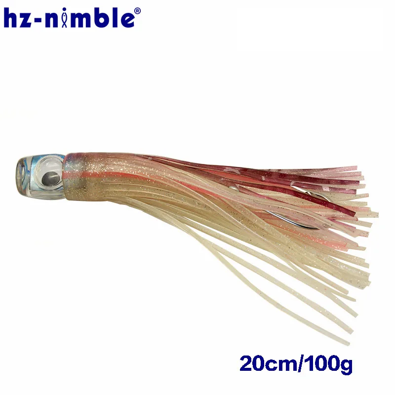 HZ NIMBLE 5 шт. Троллинг Рыболовная Приманка для морской воды мягкая голова юбка