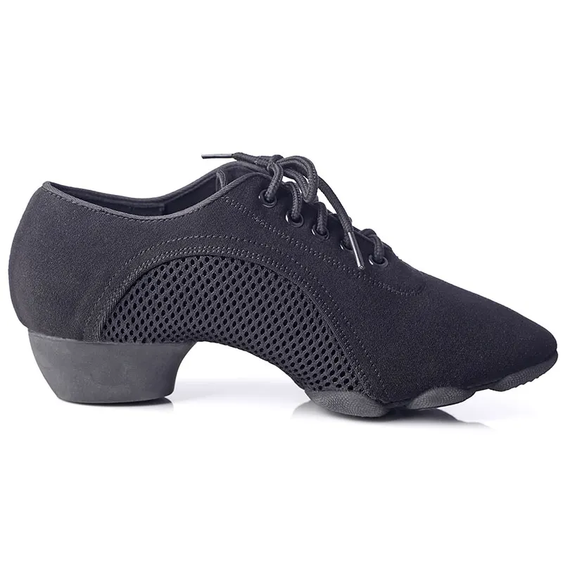 Salsa Dance Shoes Women Latin Ballroom Dancing Shoes Ladies Soft Mesh Breathable Middle Heels Black Red Female Fitness Yoga Shoe