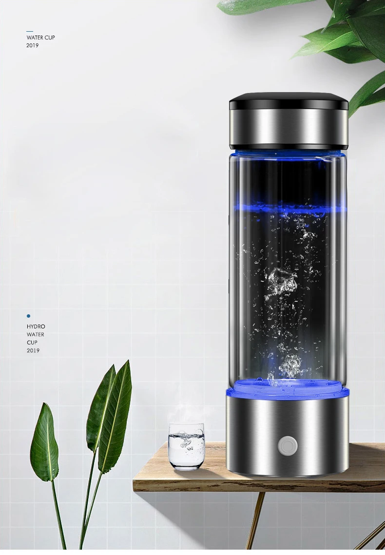 Богатая водородом бутылка для воды lonizer щелочный генератор портативная здоровая чашка USB перезаряжаемая Антивозрастная вода водорода 430 мл