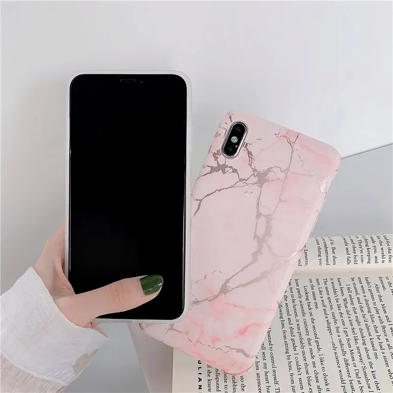 Чехол для телефона с золотыми полосками и мраморным принтом iPhone 6 6s 7 8 Plus X XR XS Max