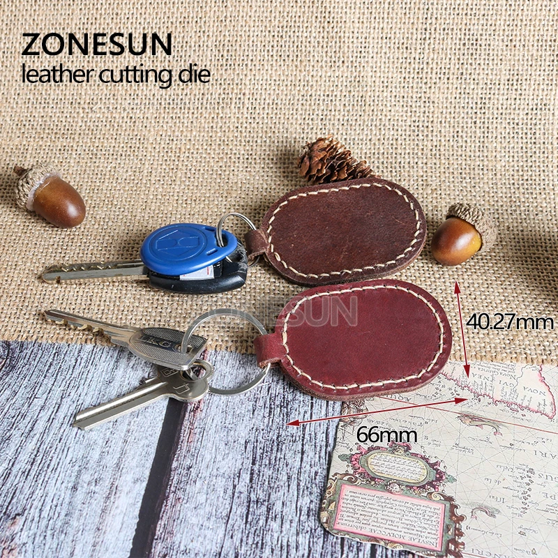 ZONESUN Y006 изготовленный на заказ высекальный штамп для кожи держатель брелка