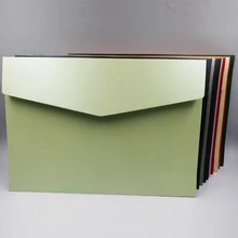 50 шт. 18*12.5 см 250gsm Цвет жемчужина бумаги конверты бизнес-Приглашение Свадебная вечеринка конверты, приглашения 14 видов цветов