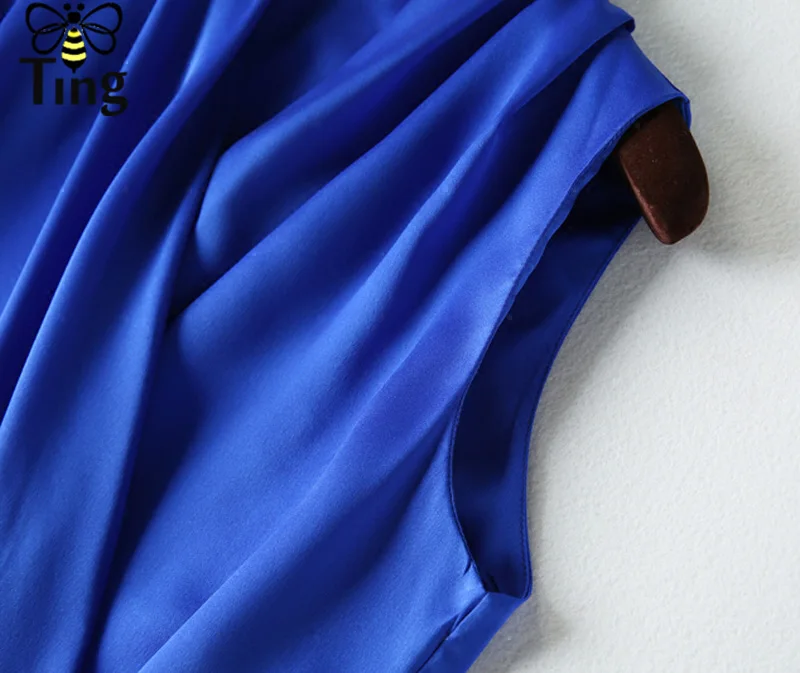 Женский сатиновый Топ Tingfly топ с глубоким треугольным вырезом и брюки кисточками