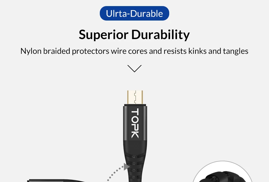 TOPK кабель micro usb нейлон синхронизации данных usb кабель для samsung S7 A5 A7 J7 Примечание 3 для huawei Xiaomi Redmi note зарядный кабель