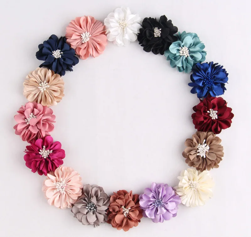 new arrival 5cm Paris chiffon Flowers felt back Fabric Flower DIY Hair Accessories girl hair clip garment material 50ps/lot | Аксессуары